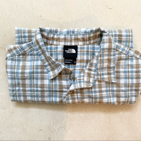 The North Face Plaid Button Up Short Sleeve Shirt XL - Picture 5 of 5